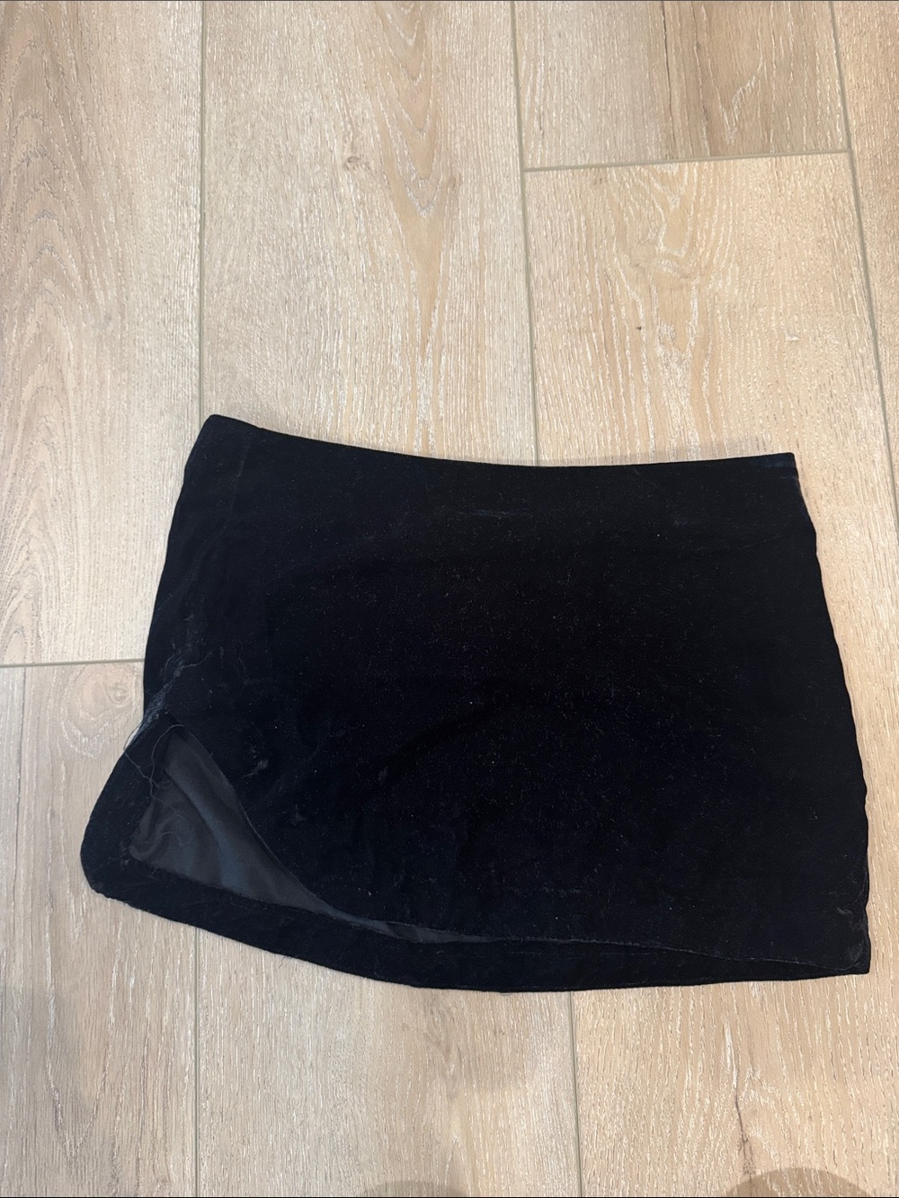 Free People Black Velvet Mini Skirt